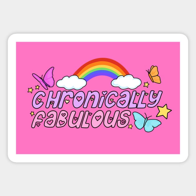 Chronically Fabulous mask (pink) Sticker by Ranaawadallah